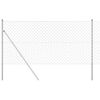 vidaXL Gir&eth;ingarp&oacute;stur Silfur 25 x 1 m (60 x 60 mm net) St&aacute;l