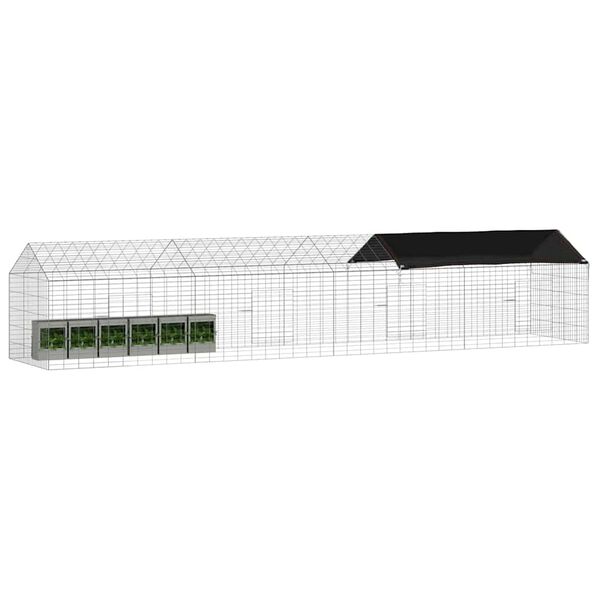 vidaXL Kan&iacute;nub&uacute;ri&eth; Silfur 400 x 78 x 78 cm Galvaniserad st&aacute;l