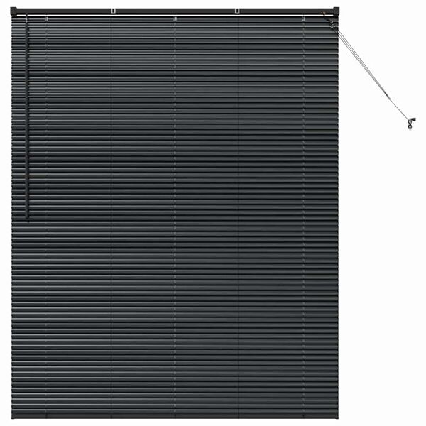 vidaXL Gluggablindur me&eth; gluggatj&ouml;ldum Svartur &Aacute;l