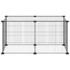 vidaXL 8-panela Gæludýrabúr Svart 35x35 cm Stál