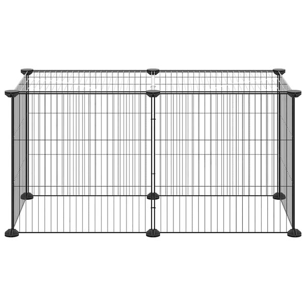 vidaXL 8-panela Gæludýrabúr Svart 35x35 cm Stál