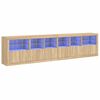 vidaXL Skenkur me&eth; LED Lj&oacute;sum Sonoma Eik 283x37x67 cm
