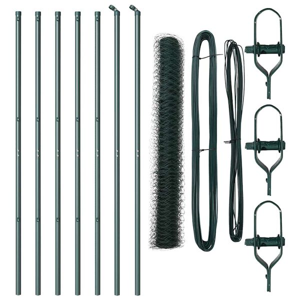 vidaXL Gir&eth;ingarp&oacute;stur Gr&aelig;nn 10 x 1,4 m (50 mm net) St&aacute;l og PVC