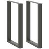 vidaXL barbor&eth;sf&aelig;tur U-laga 2 stk. antras&iacute;t 60x(90-91) cm st&aacute;l