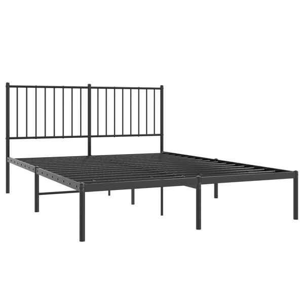 vidaXL R&uacute;mgrind &uacute;r M&aacute;lmi &aacute;n D&yacute;nu me&eth; H&ouml;f&eth;agafli Sv&ouml;rt 140x190 cm