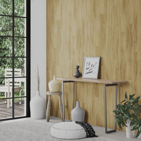 vidaXL Veggpl&ouml;tur Wood Look Brown PVC 4,12 m&sup2;
