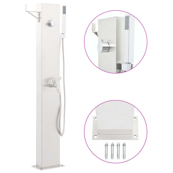 vidaXL Útisturtu Blöndunartæki 110 cm Ryðfrítt Stál