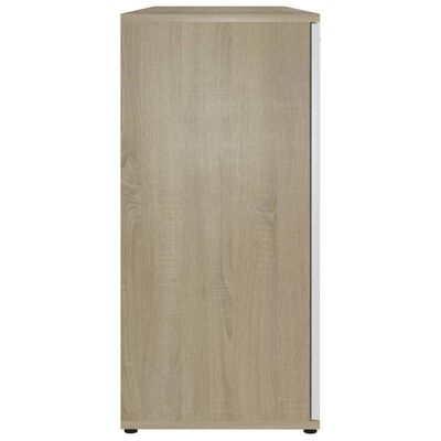 801333 vidaXL Sideboard White and Sonoma Oak 120x35,5x75 cm Chipboard