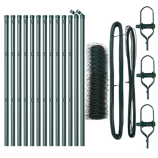 vidaXL Girðingarpóstur Grænn 25 x 0,6 m (36 mm net) Stál og PVC