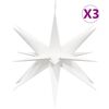 vidaXL J&oacute;lalj&oacute;s me&eth; LED 3 stk. Samanleggjanlegur Hv&iacute;tt 57 cm