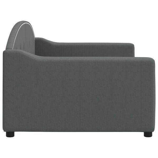 vidaXL Svefns&oacute;fi D&ouml;kkgr&aacute;r 90x200 cm Efnis&aacute;kl&aelig;&eth;i