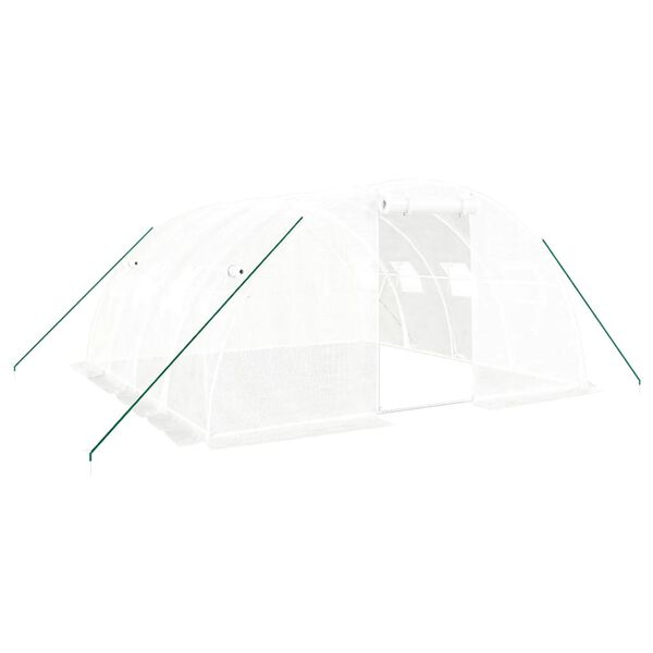 vidaXL gróðurhús með stálgrind hvítt 16 m² 4x4x2 m