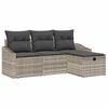 vidaXL S&oacute;fasett me&eth; p&uacute;&eth;i me&eth; geymslu 4 pcs Lj&oacute;sgr&aacute;r p&oacute;l&yacute;rattan