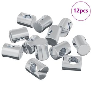 vidaXL Bollan&uacute;tar 12 pcs Silfur M6 x 13 mm M&aacute;lmur