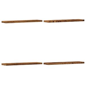 vidaXL vegghillur 4 stk Old Wood 40x20x1,5 cm Engineered Wood