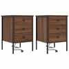 vidaXL Noat&ouml;flu sk&aacute;pur 2 pcs Br&uacute;nn eik 42 x 41 x 61 cm Samsettur vi&eth;ur