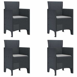 vidaXL Garðstóll 4 pcs Antrasít 53 x 49 x 85 cm PP