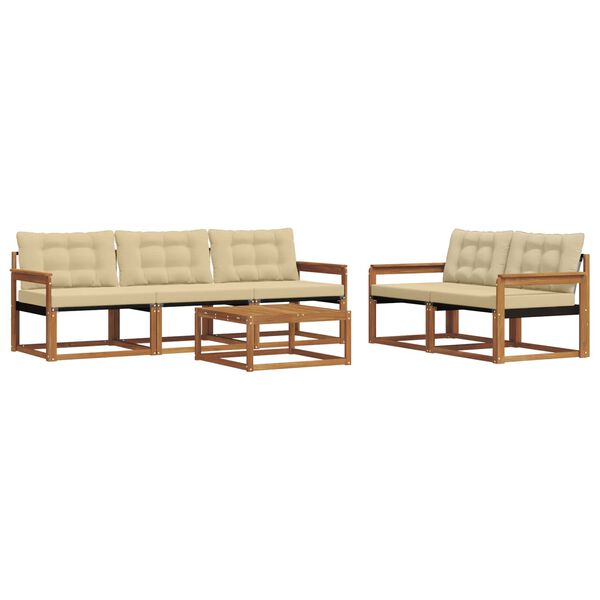 vidaXL &Uacute;ti s&oacute;fasett me&eth; p&uacute;&eth;i 6 pcs N&aacute;tt&uacute;rulegt og B&eacute;ig