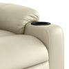 vidaXL Electric Recliner Chair Cream gervi leður