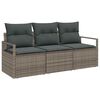 vidaXL Gar&eth;s&oacute;fa sett me&eth; p&uacute;&eth;i me&eth; geymslu 3 pcs Gr&aacute;r p&oacute;l&yacute;rattan