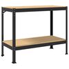 vidaXL Vinnubor&eth; Svart 115 x 55 x 91 cm Sni&eth;in vi&eth;ur og m&aacute;lmur
