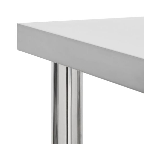 vidaXL Vinnuborð með Hjólum í Eldhús 80x45x85 cm Ryðfrítt Stál