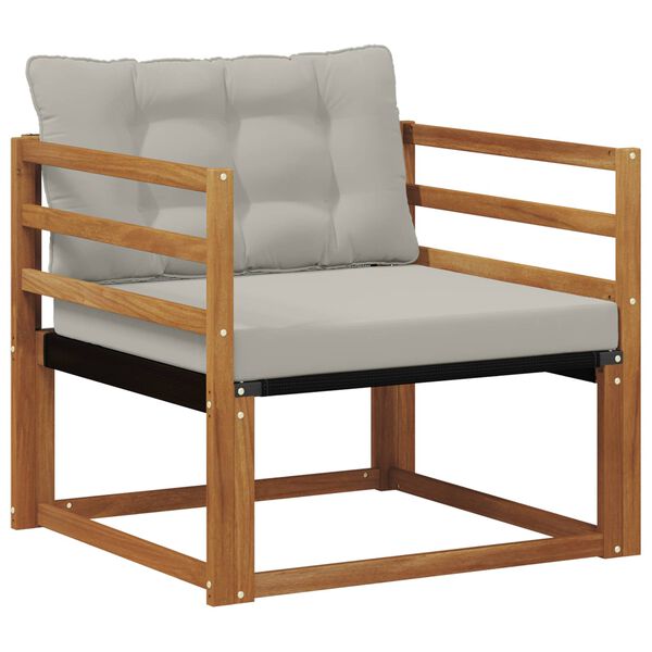 vidaXL &Uacute;ti s&oacute;fasett Fast Acacia tr&eacute; og Textilene N&aacute;tt&uacute;rulegur