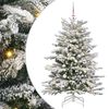 vidaXL Gervi hengdu j&oacute;latr&eacute; Me&eth; LED r&aelig;ma lj&oacute;sum Hv&iacute;tt 150 cm PE og PVC
