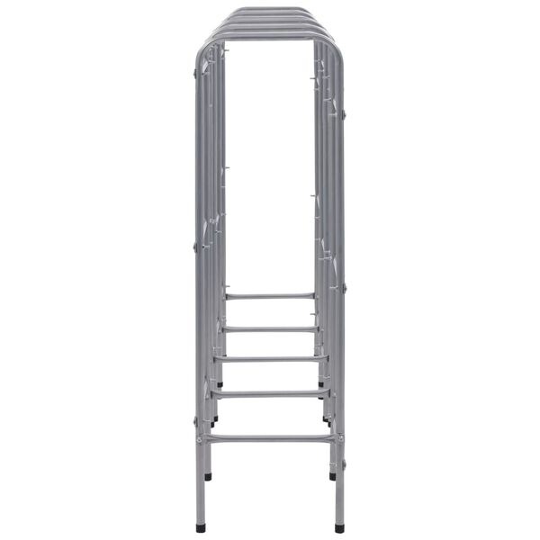 vidaXL Geymsluhilla fyrir 12 Kassa Silfurlitu&eth; 190x33x116 cm St&aacute;l