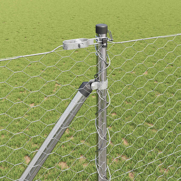 vidaXL Gir&eth;ingarp&oacute;stur Silfur 10 x 1,2 m (36 mm nett) St&aacute;l