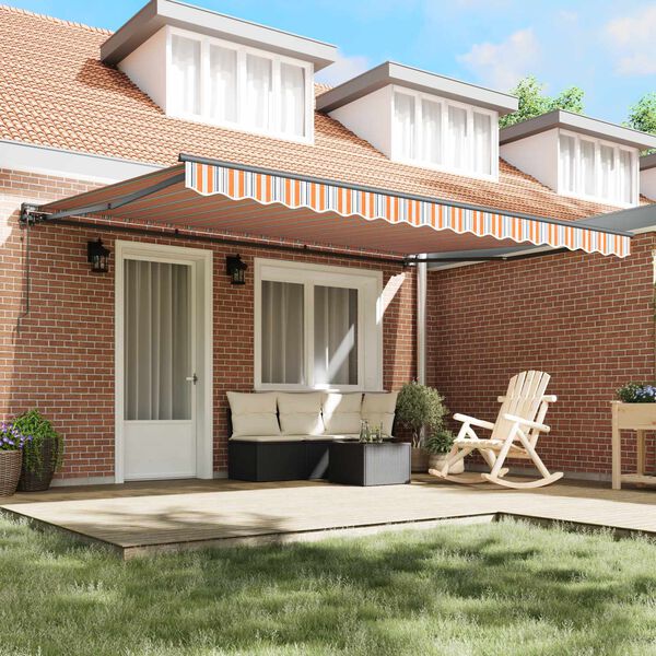 vidaXL H&aelig;gt a&eth; draga saman skyggni Bl&aacute;r og Appels&iacute;nugulur 450 &times; 300 cm