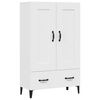 vidaXL Skenkur Hv&iacute;tt 70x31x115 cm Samsettur Vi&eth;ur