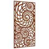 vidaXL Veggskreyting &iacute; Gar&eth;inn 105x55 cm Corten St&aacute;l Skeljah&ouml;nnun