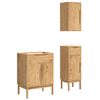 vidaXL Ba&eth;herbergismublasett FLORO 3 pcs Vaxbr&uacute;nn &THORN;&eacute;tt furutr&eacute;