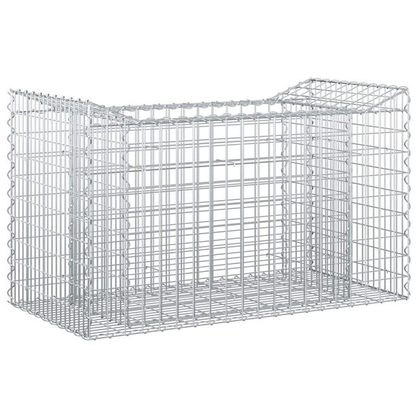 vidaXL Gabion h&aelig;kka&eth; r&uacute;m Silfur 50 x 100 x 60 cm Galvaniserad st&aacute;l