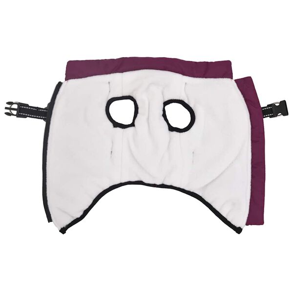 vidaXL hundakápa með belti Vatnsheldur endurskinsfjólublár L24