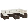 vidaXL Gar&eth;s&oacute;fa sett me&eth; p&uacute;&eth;i me&eth; geymslu 9 pcs Br&uacute;nn Poly rattan