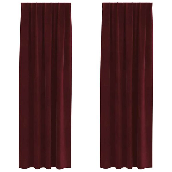 vidaXL Myrkratj&ouml;ld 2 pcs V&iacute;nrau&eth;ur 140 x 260 cm Flauel