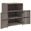 vidaXL Cabinet me&eth; hillu Gr&aacute;r 70 x 50 x 87 cm P&oacute;l&yacute;ester og Roly Rattan