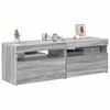 vidaXL Sjónvarpsskápur 2 stk. með LED Ljósum Grár Sonoma 60x35x40 cm