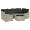 vidaXL S&oacute;fasett me&eth; p&uacute;&eth;i me&eth; kodda 7 pcs Lj&oacute;sgr&aacute;r p&oacute;l&yacute;rattan