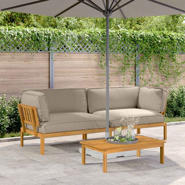 vidaXL S&oacute;fasett me&eth; p&uacute;&eth;i Einlita 2 pcs M&oacute;gr&aacute;r Hrein akas&iacute;utr&eacute;