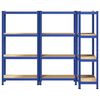 vidaXL 4 laga geymsluhillur 3 stk Blue Steel&Engineered Wood