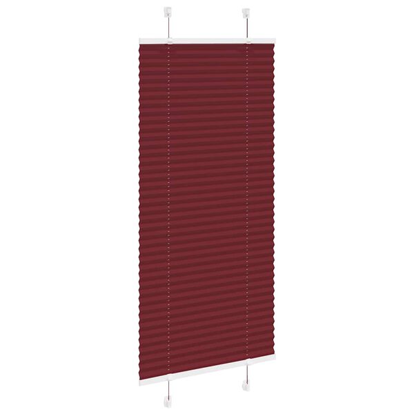 vidaXL Pleated Blind Bordeaux Rautt 60x150 cm Efni Breidd 59,4 cm