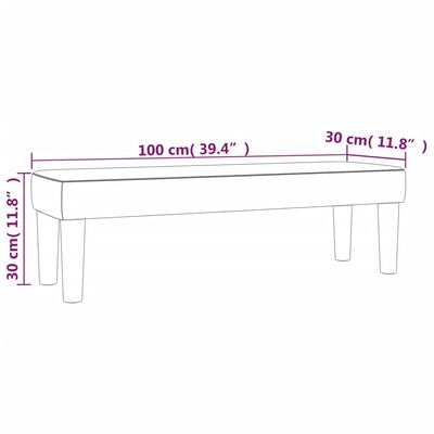 vidaXL Bekkur Dökkbrúnn 100x30x30 cm Efni