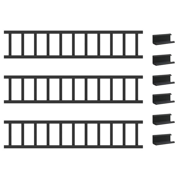 vidaXL &THORN;aksskj&ouml;ldur fyrir snj&oacute; Svartur 300 x 2,5 x 20 cm St&aacute;l