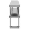 51193 vidaXL 2-Tier Work Table Overshelf 120x30x65 cm Stainless Steel