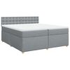 vidaXL H&oacute;lfa&eth; Springr&uacute;m me&eth; D&yacute;nu Lj&oacute;sgr&aacute;tt 200x200 cm Efni