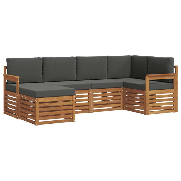 vidaXL Sofav&ouml;ruuppsettning me&eth; p&uacute;&eth;i 6 pcs N&aacute;tt&uacute;rulegt og Antrac&iacute;t