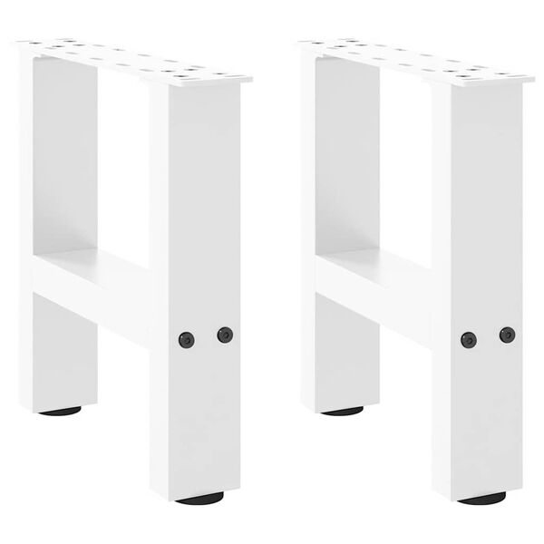 vidaXL kaffibor&eth;sf&aelig;tur hv&iacute;tir 2 stk 40x(30-31) cm st&aacute;l